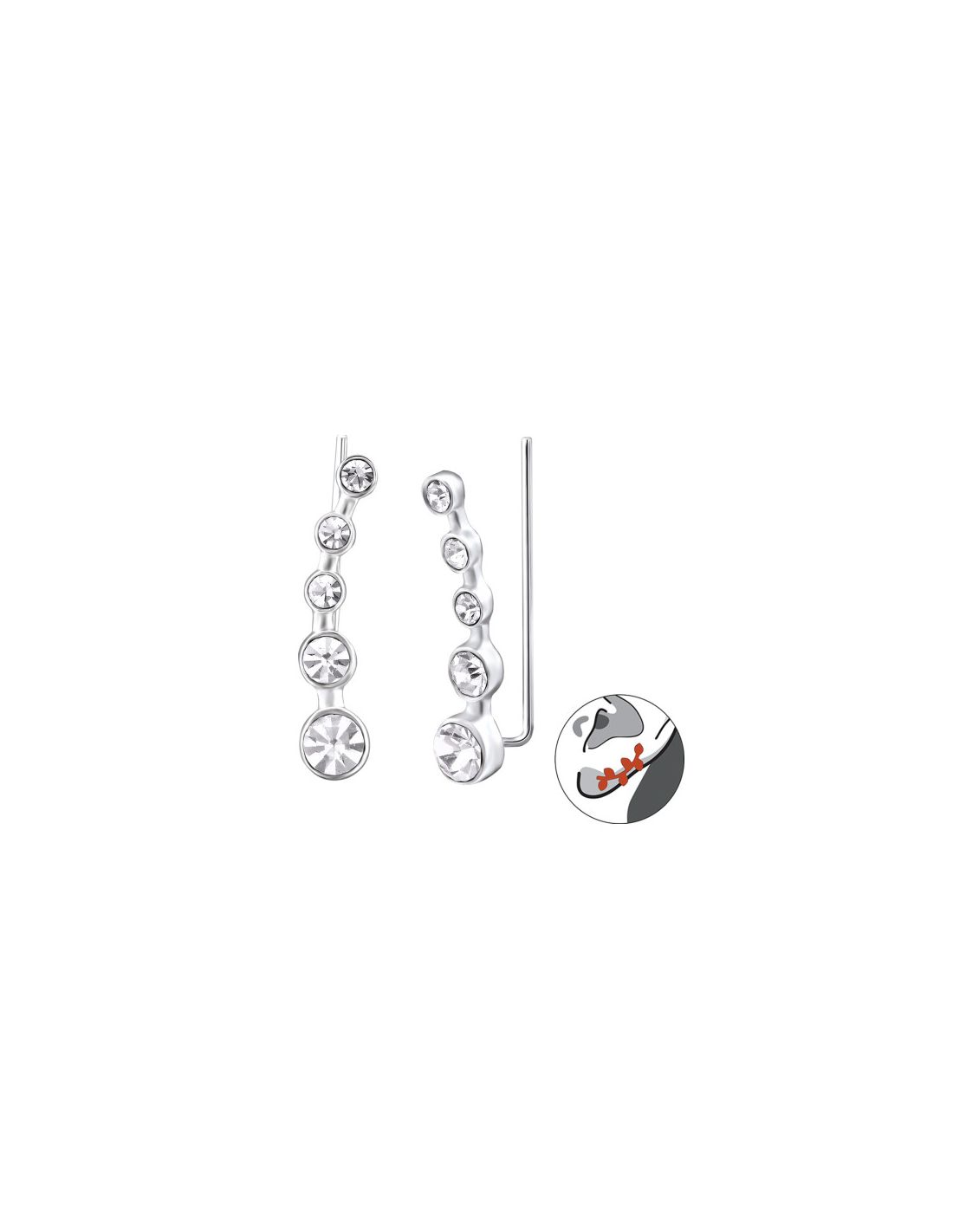 Aros de Plata Cuff  Trepador 2un...