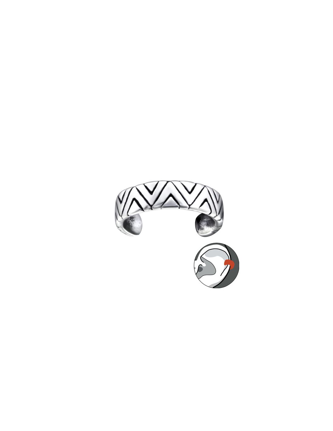 Aros de Plata Cuff  1un Patterned 10...