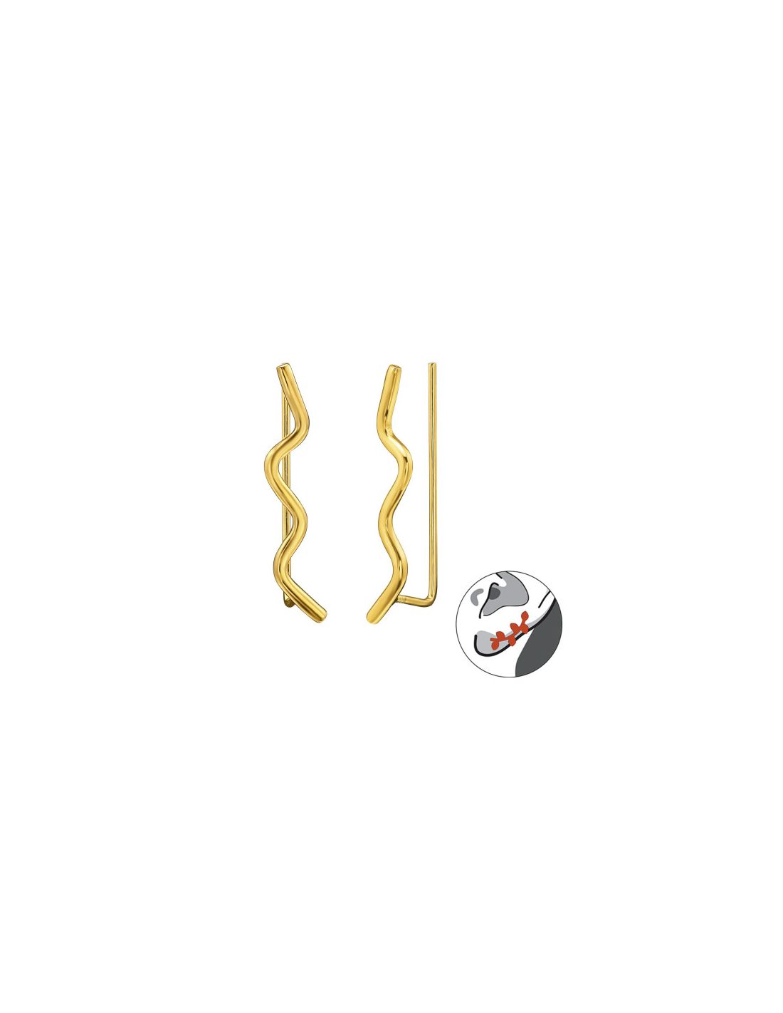 Aros de Plata Cuff  Trepador 2un Wave...
