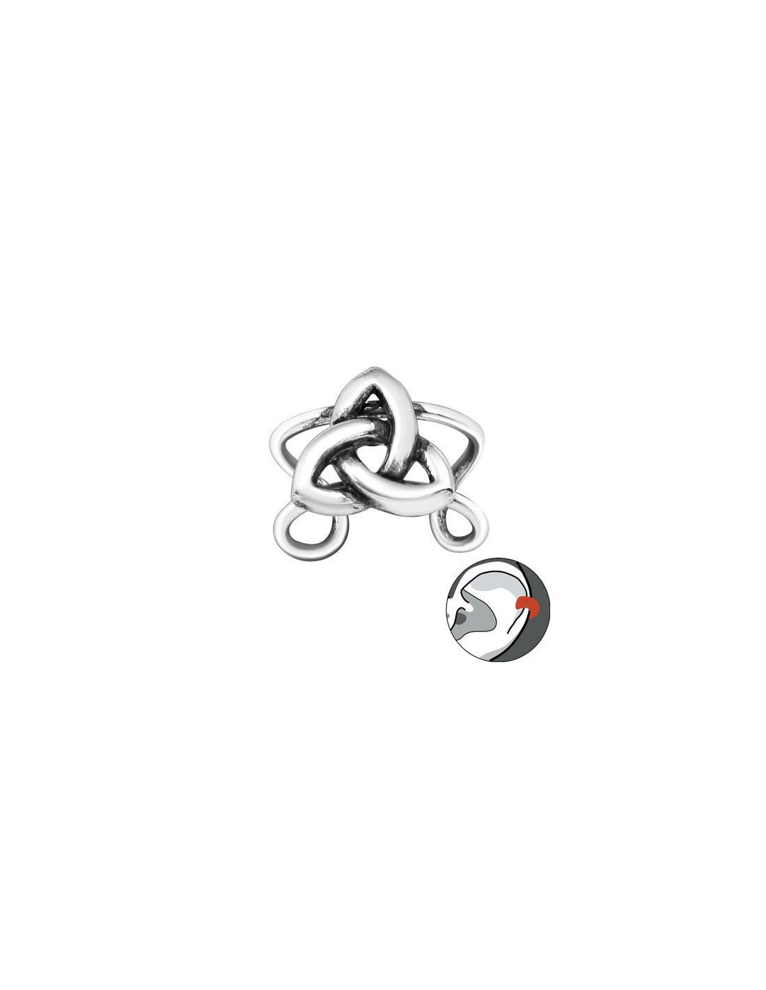 Aros de Plata Cuff  1un Celtic Knot 8...