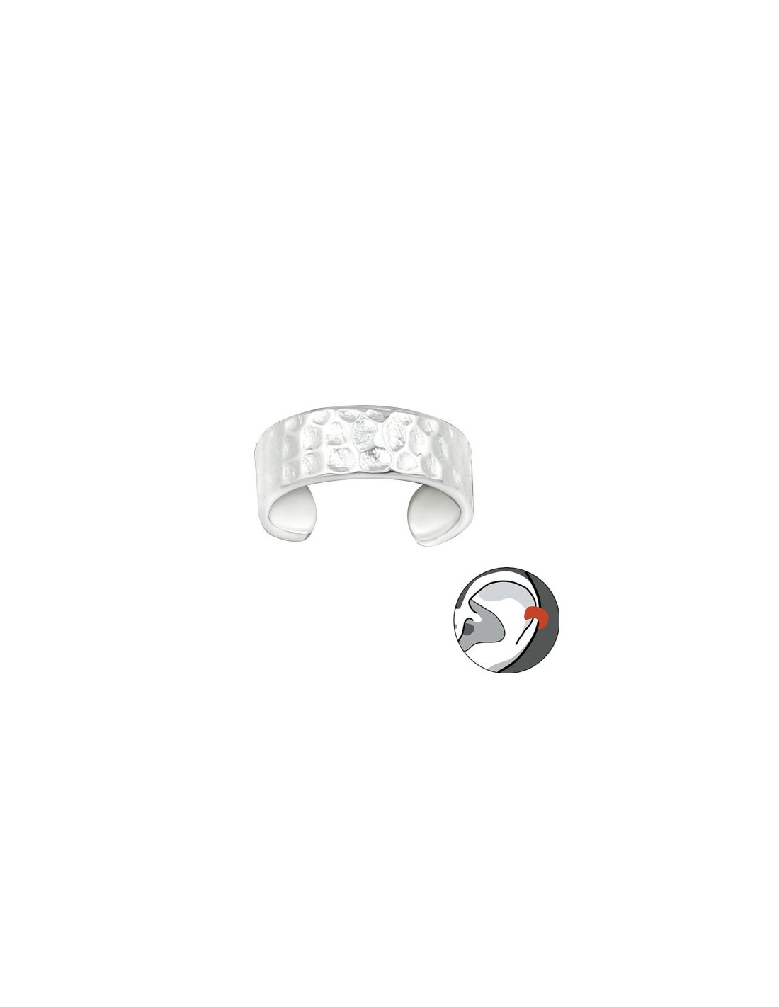 Aros de Plata Cuff  1un Faceted 3 mm...