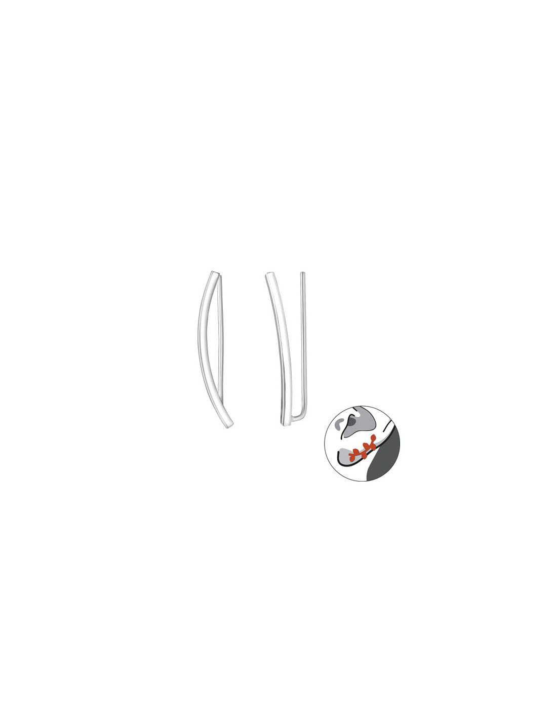 Aros de Plata Cuff  Trepador 2un...