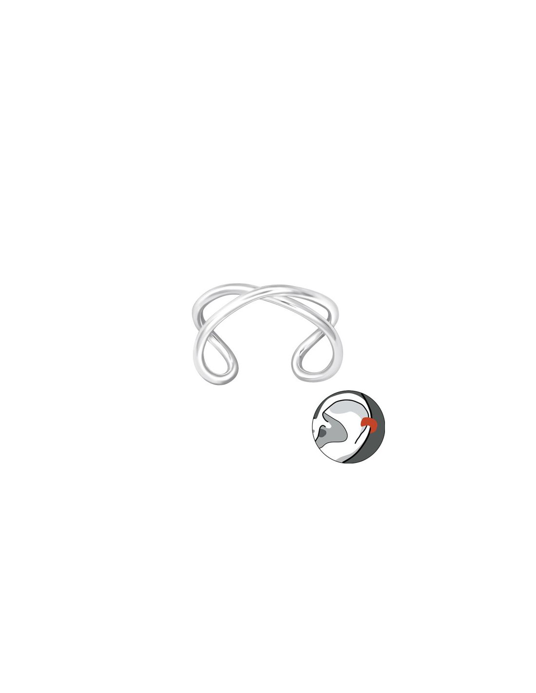 Aros de Plata Cuff  1un Infinity 12...