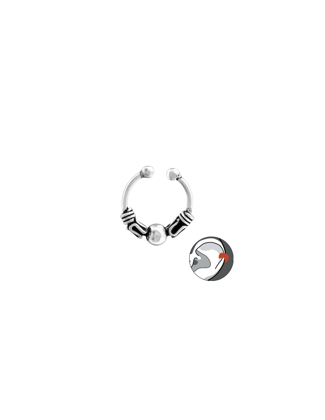 Aros de Plata Cuff  1un Bali 0.75 mm...