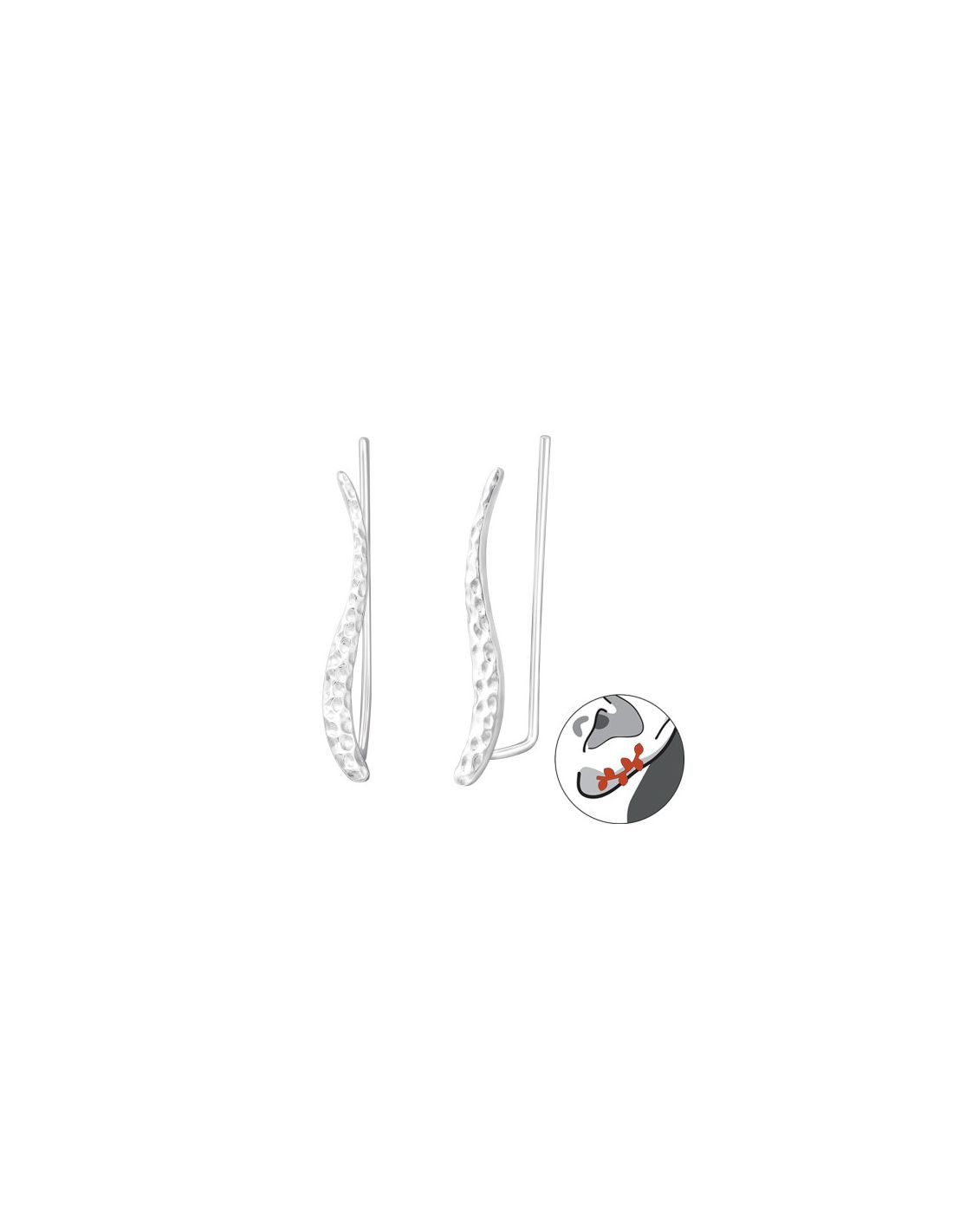 Aros de Plata Cuff  Trepador 2un Wave...