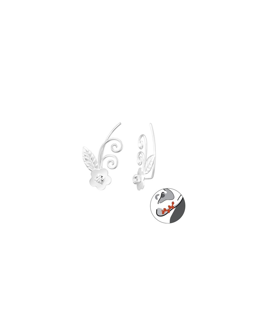 Aros de Plata Cuff  Trepador 2un...