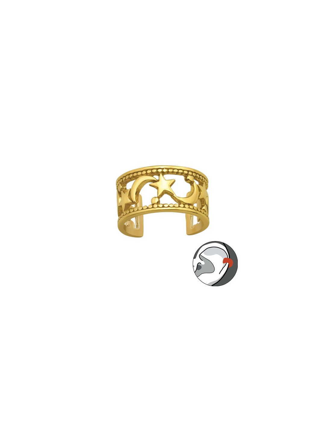 Aros de Plata Cuff  1un Moon & Star...