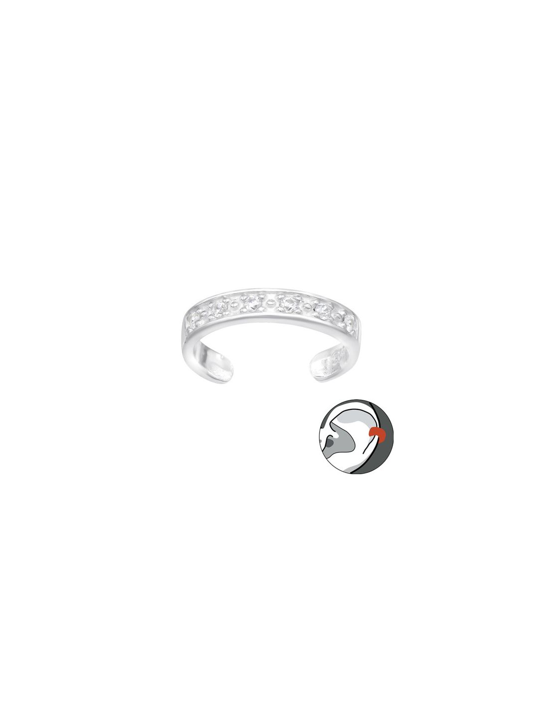 Aros de Plata Cuff  1un Plain 11 mm x...