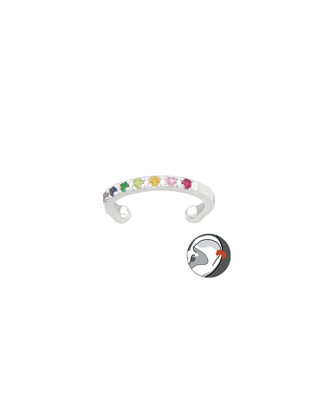 Aros de Plata Cuff  1un Sparkling 1.5...