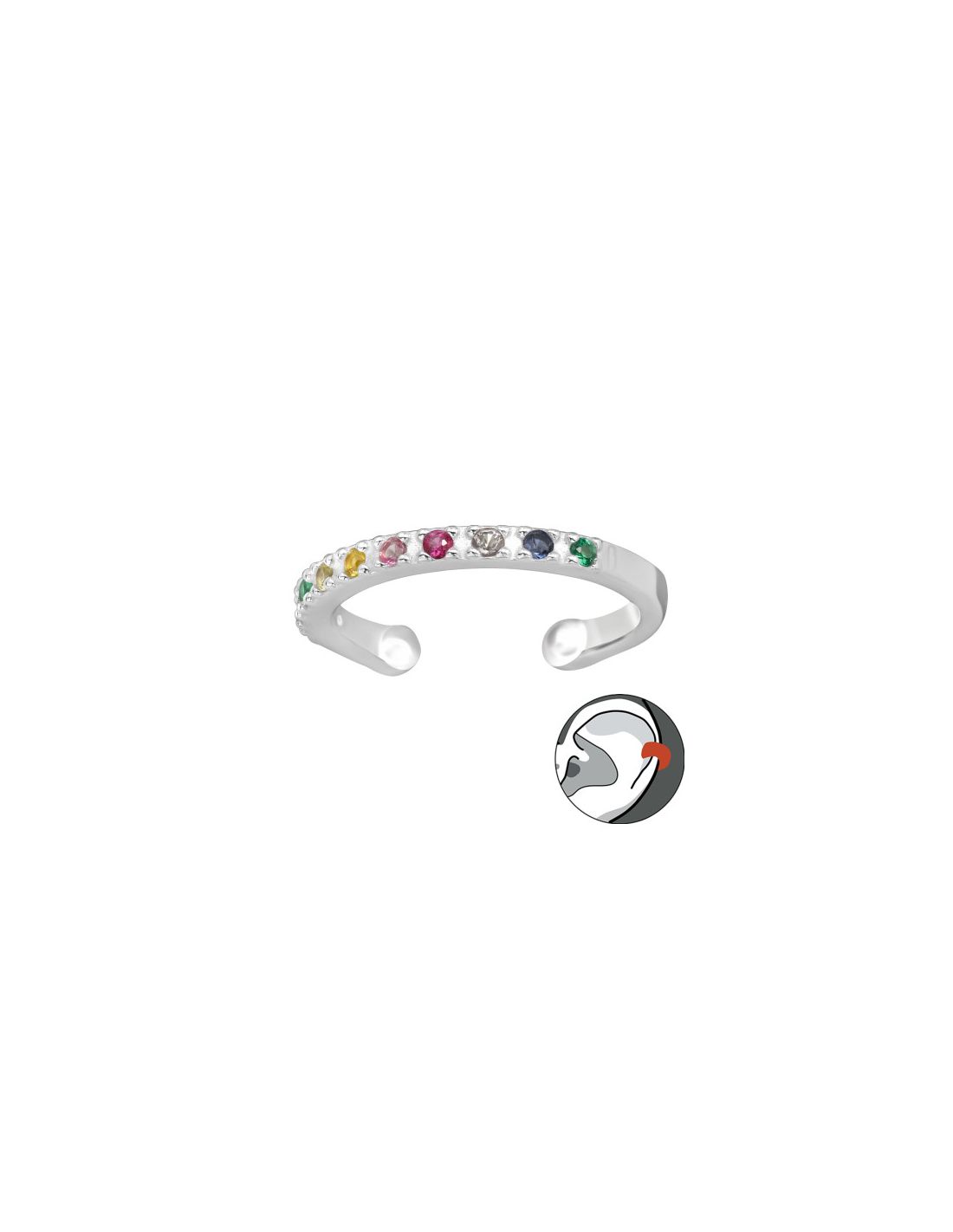 Aros de Plata Cuff  1un Sparkling 1.6...