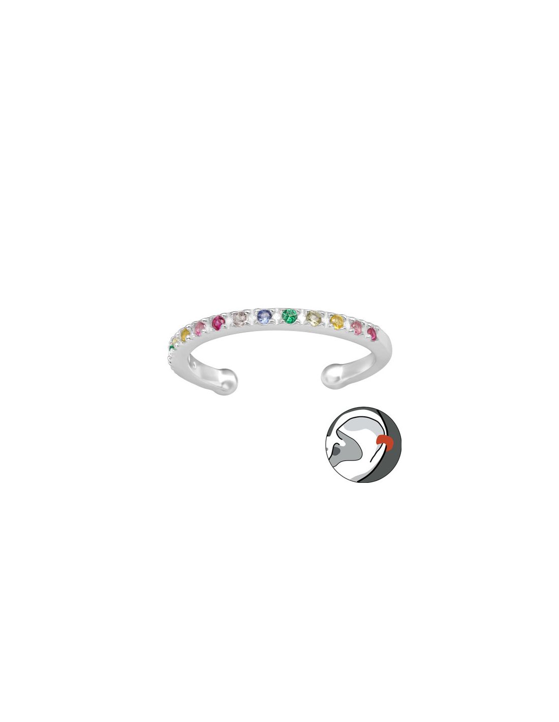 Aros de Plata Cuff  1un Sparkling 1.6...