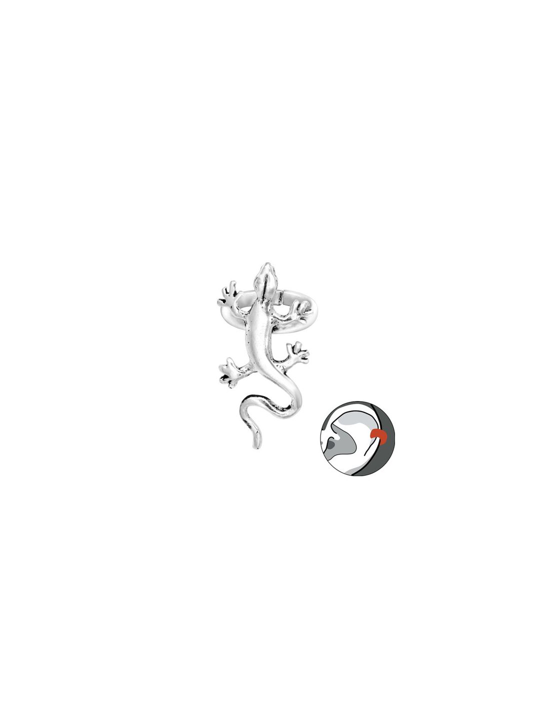 Aros de Plata Cuff  1un Lizard 9 mm x...