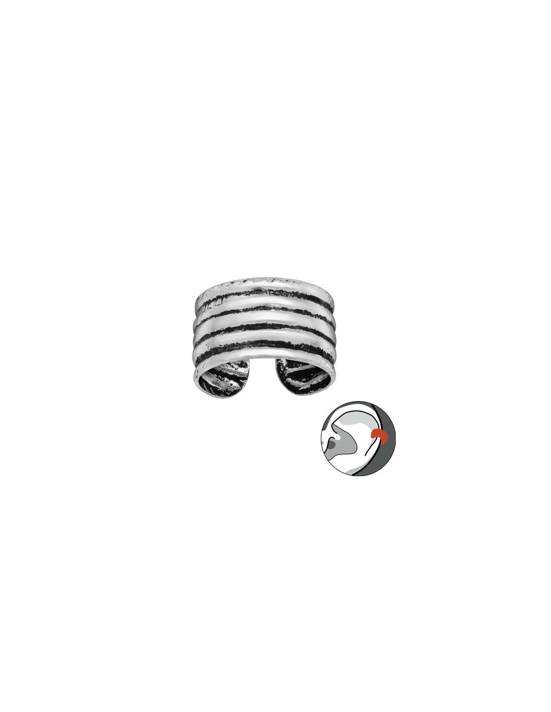 Aros de Plata Cuff  1un Patterned 9...