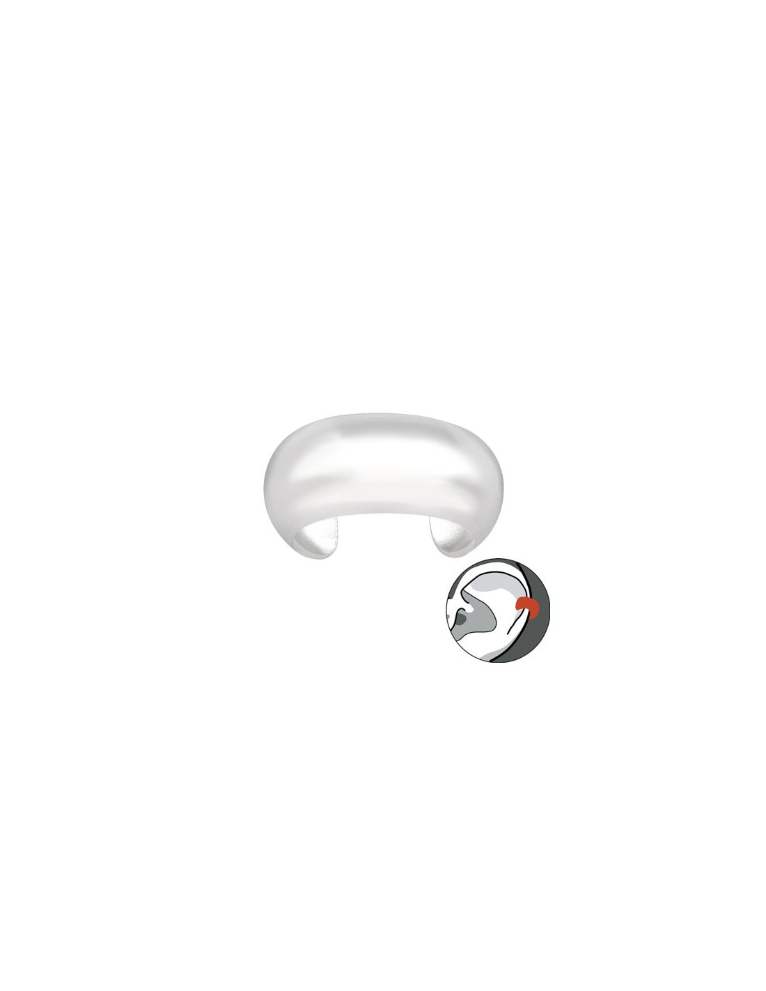 Aros de Plata Cuff  1un Plain 11 mm x...