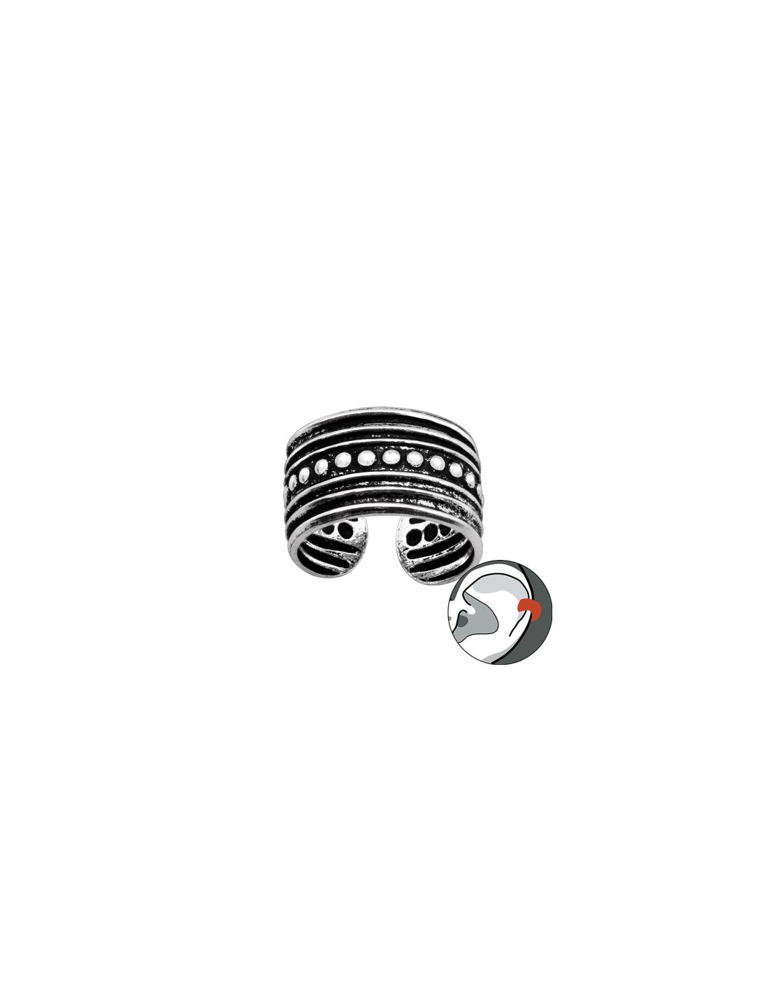 Aros de Plata Cuff  1un Vintage 9 mm...