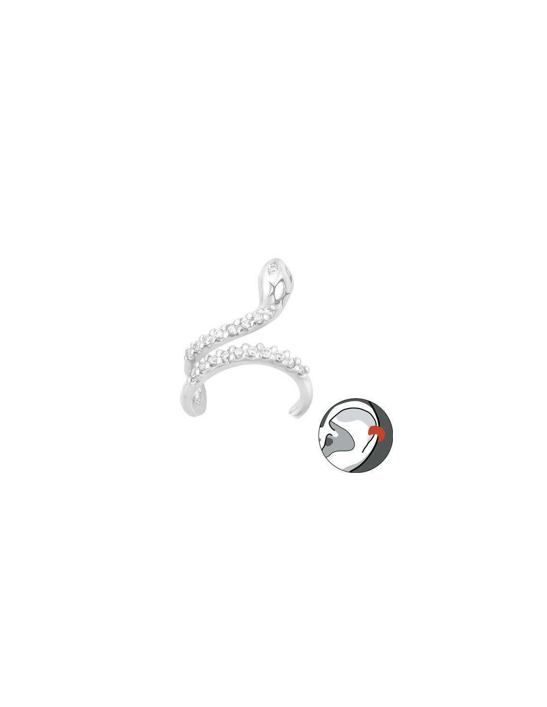 Aros de Plata Cuff  1un Snake 3 mm x...
