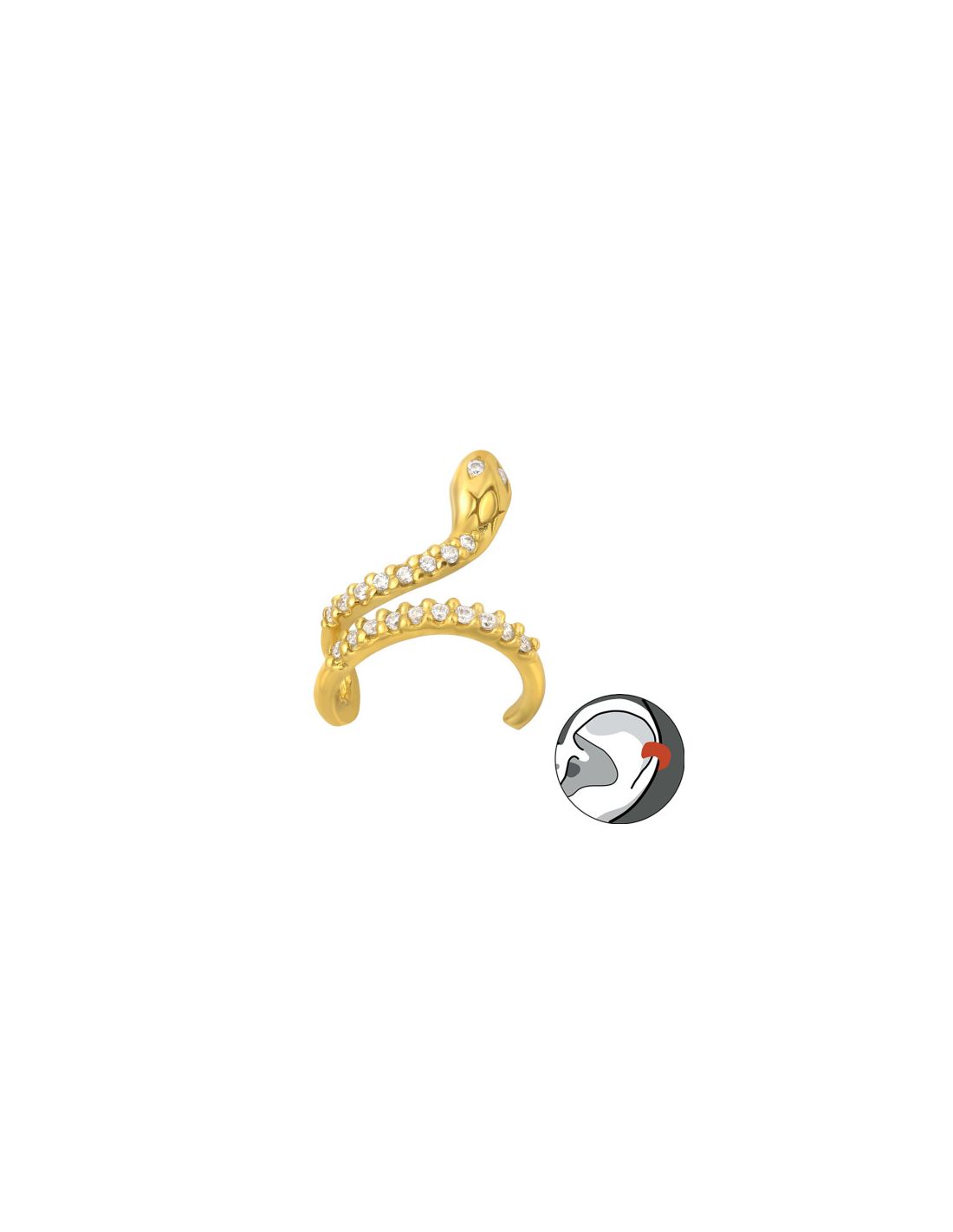 Aros de Plata Cuff  1un Snake 3.5 mm...