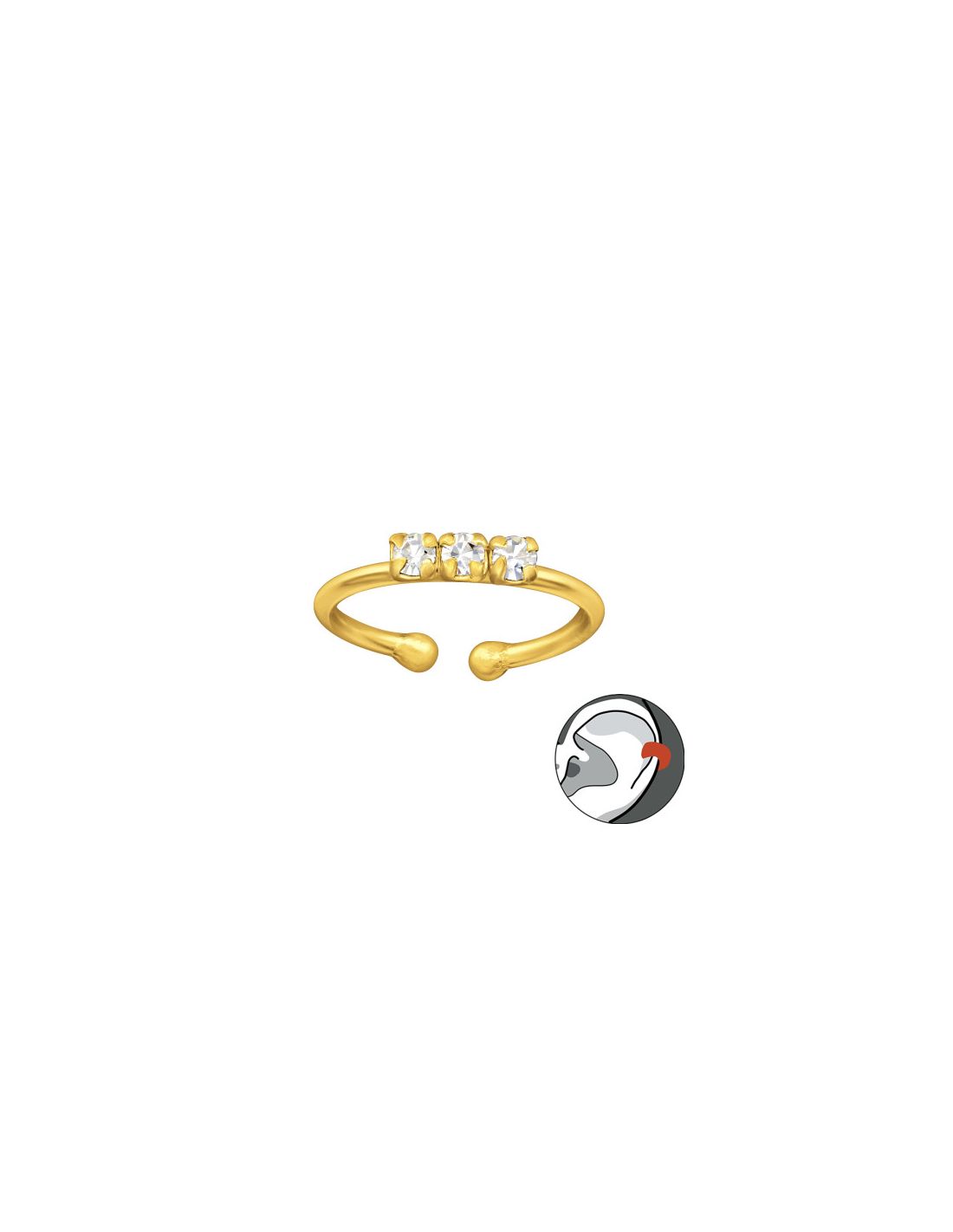 Aros de Plata Cuff  1un Sparkling 5...