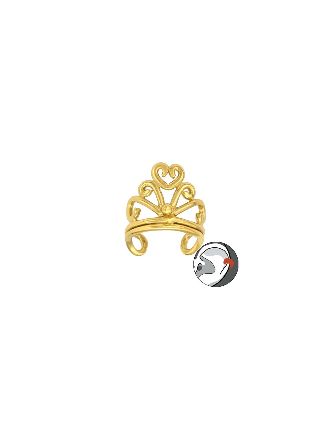 Aros de Plata Cuff  1un Crown 9 mm x...