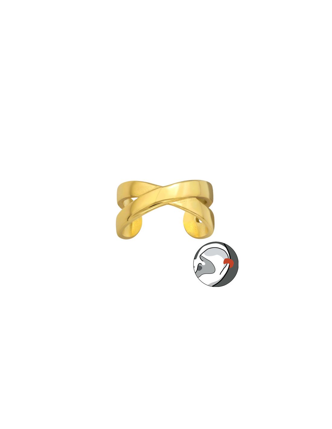 Aros de Plata Cuff  1un Cross 0.8 mm...