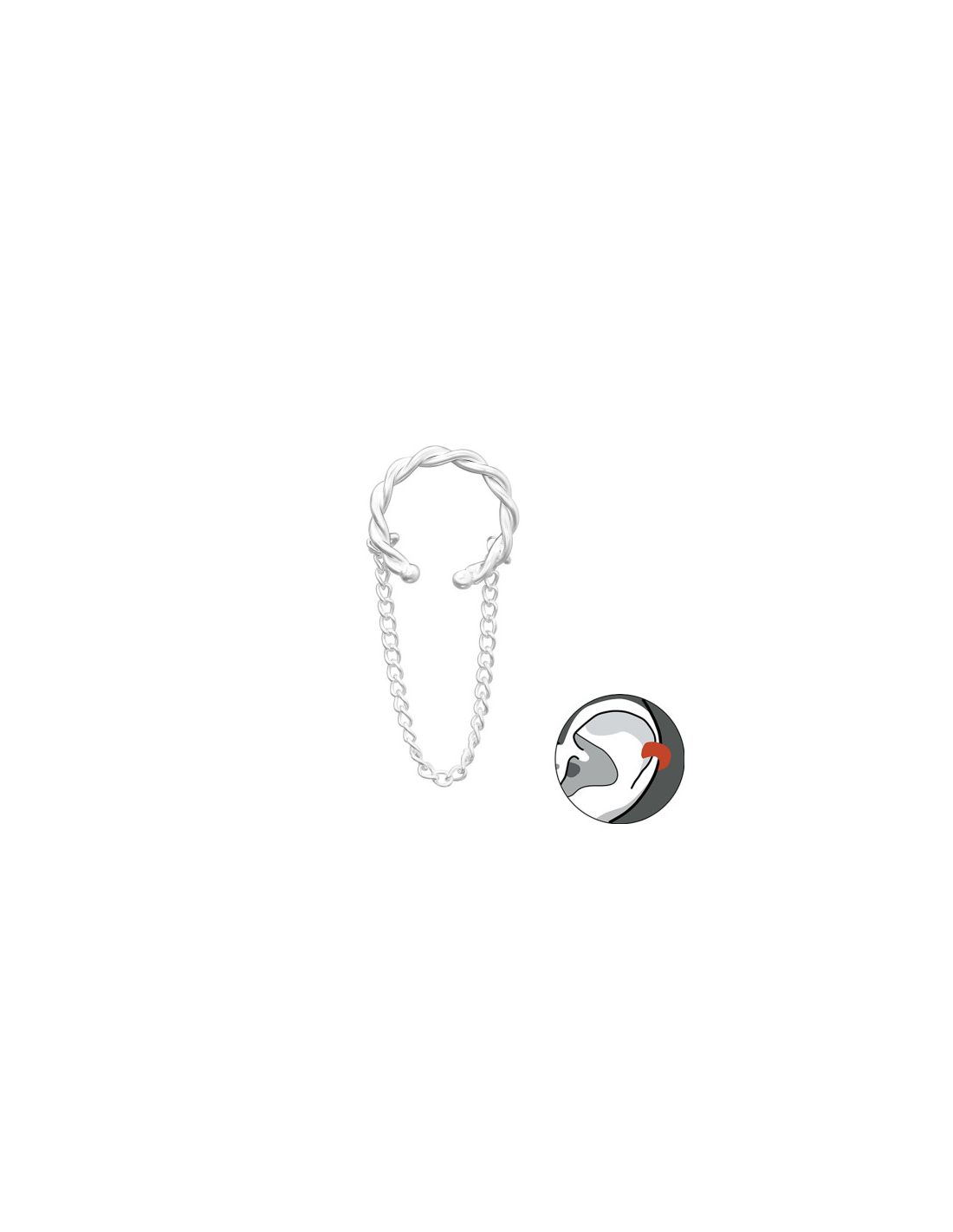 Aros de Plata Cuff  1un Twisted 10.1...