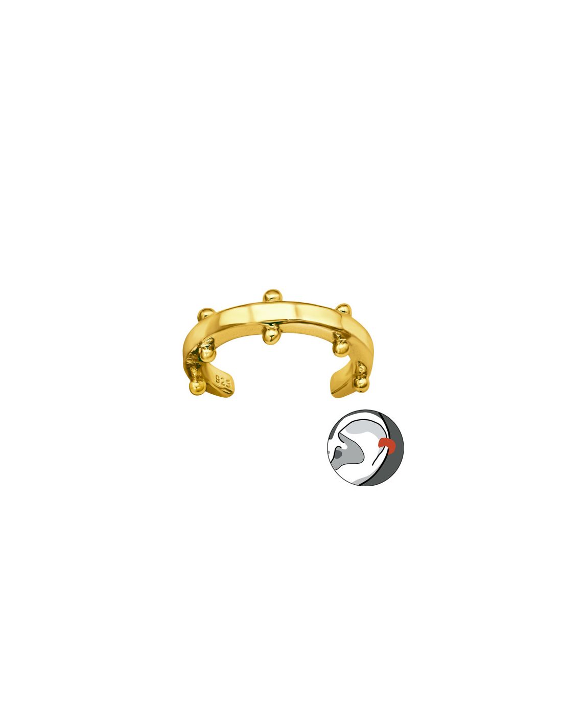 Aros de Plata Cuff  1un Patterned 1.4...