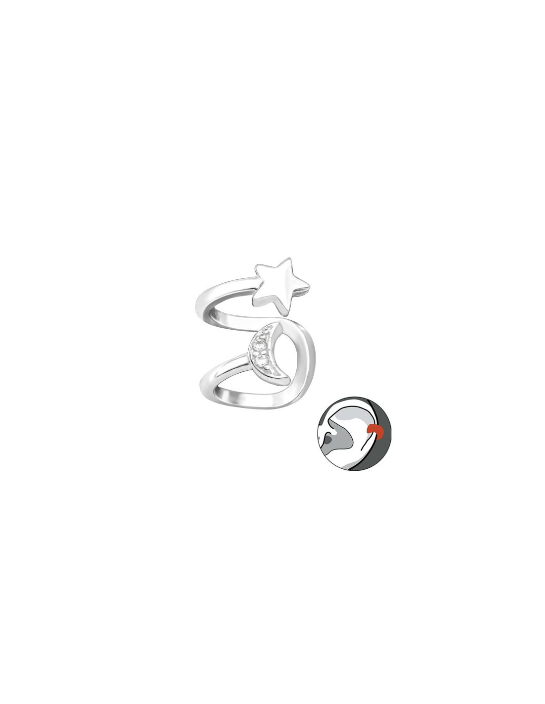 Aros de Plata Cuff  1un Moon And Star...