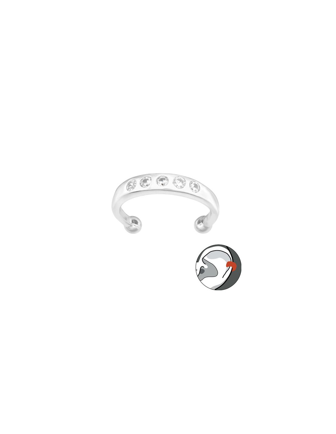 Aros de Plata Cuff  1un Plain 1.3 mm...