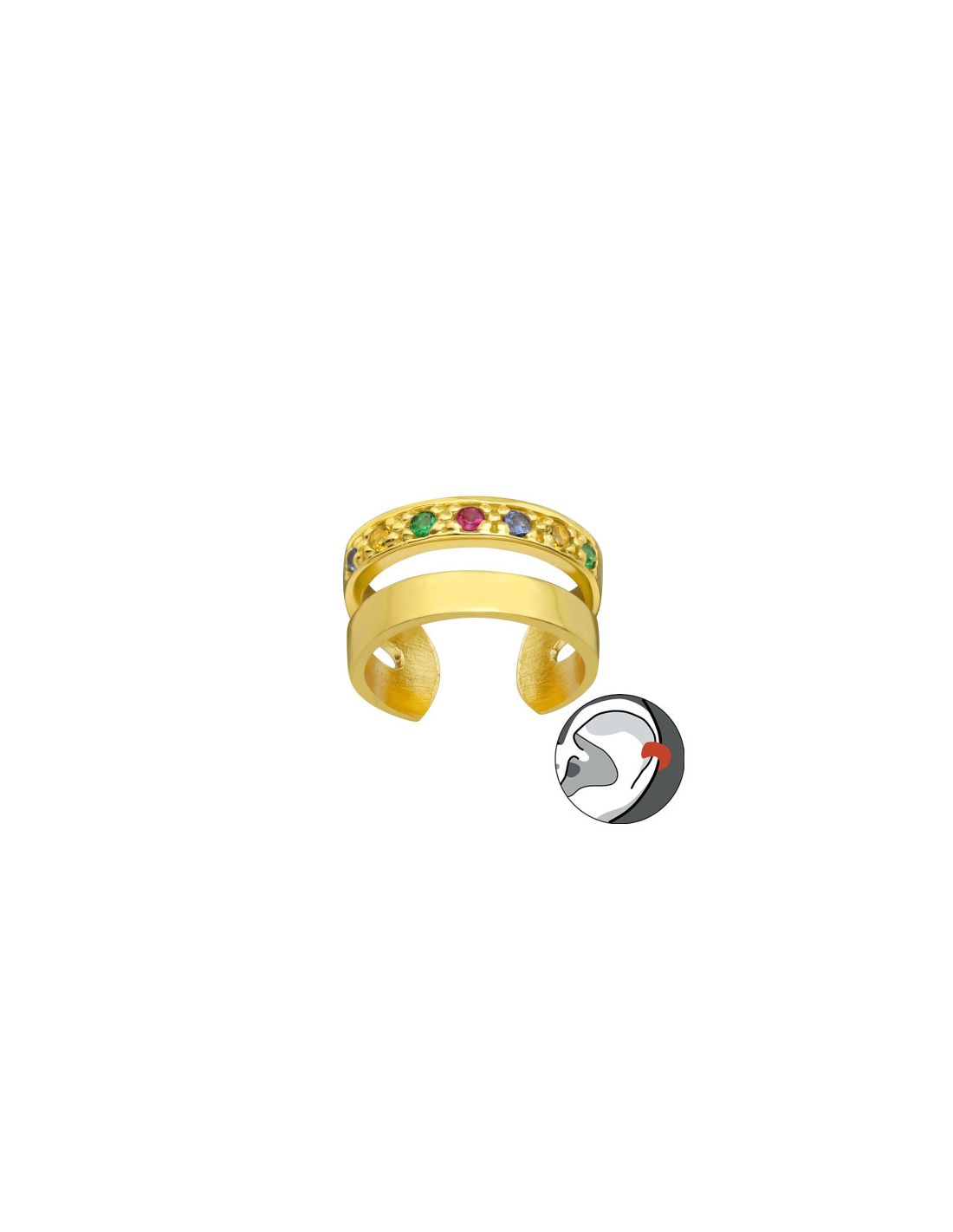 Aros de Plata Cuff  1un Bar 1.0 mm x...
