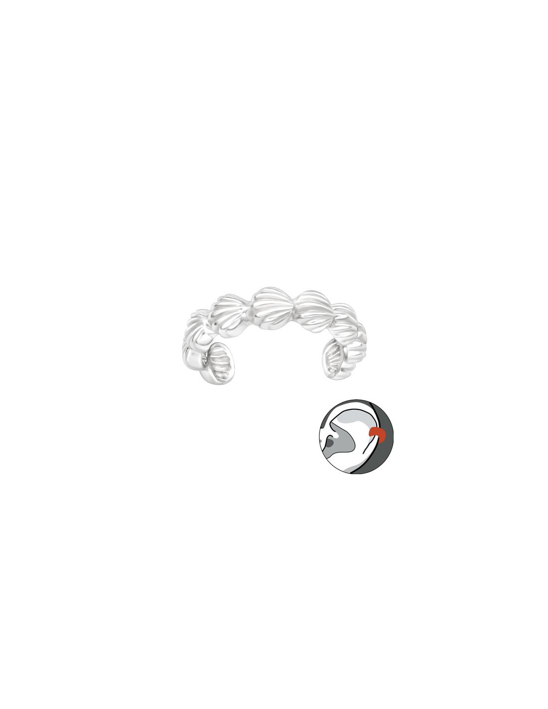Aros de Plata Cuff  1un Shells 1.4 mm...
