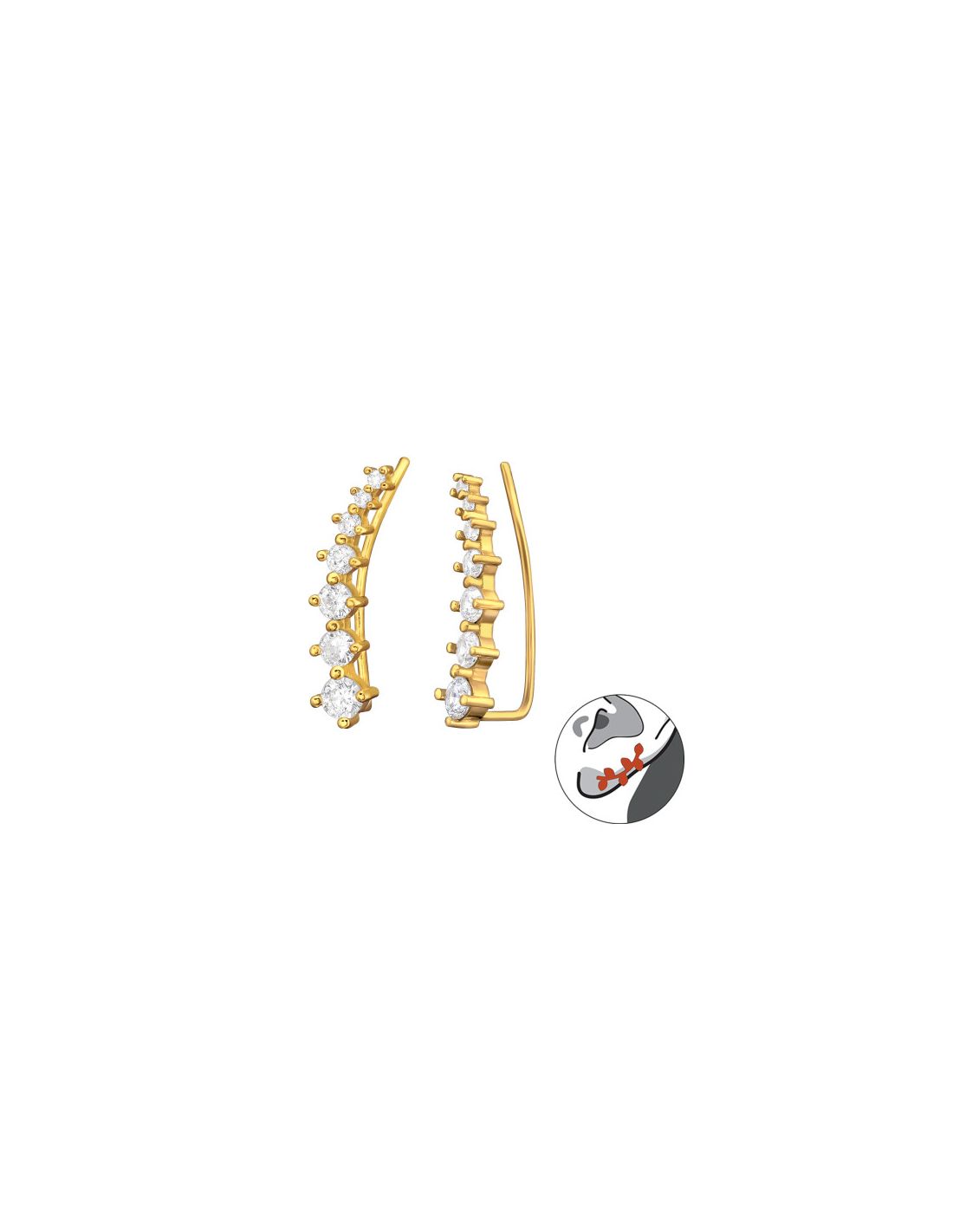 Aros de Plata Cuff  Trepador 2un...