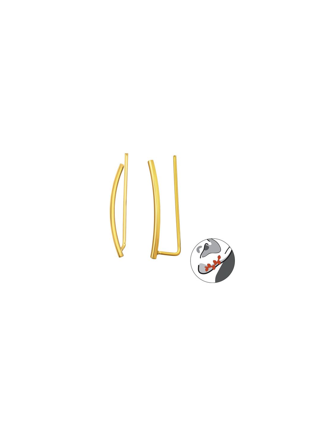Aros de Plata Cuff  Trepador 2un...