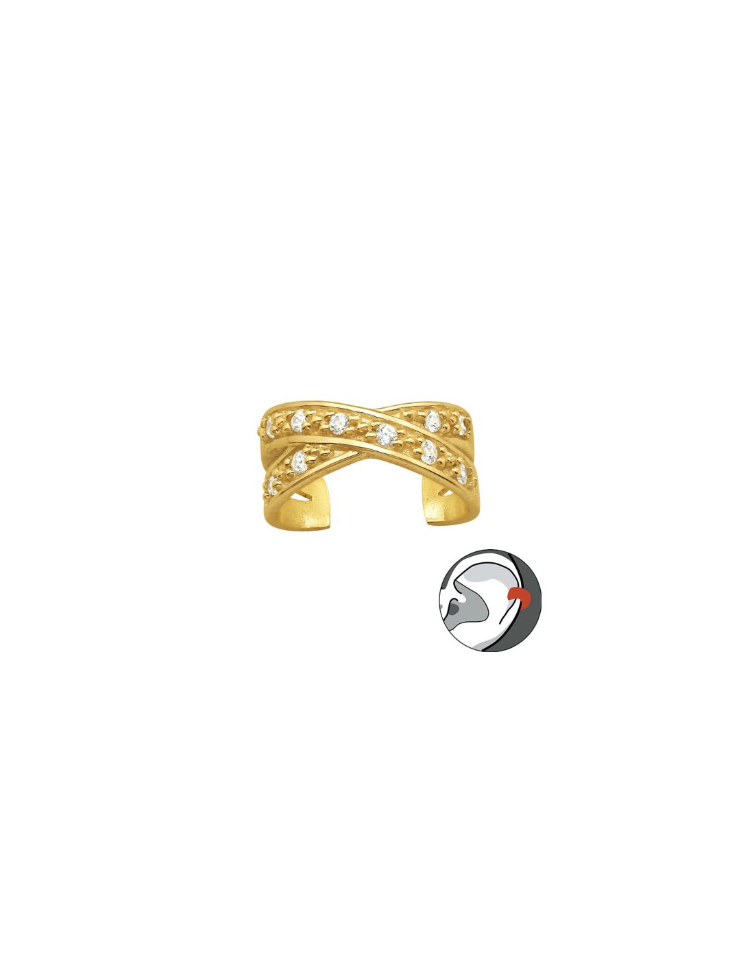 Aros de Plata Cuff  1un Cross 10 mm x...