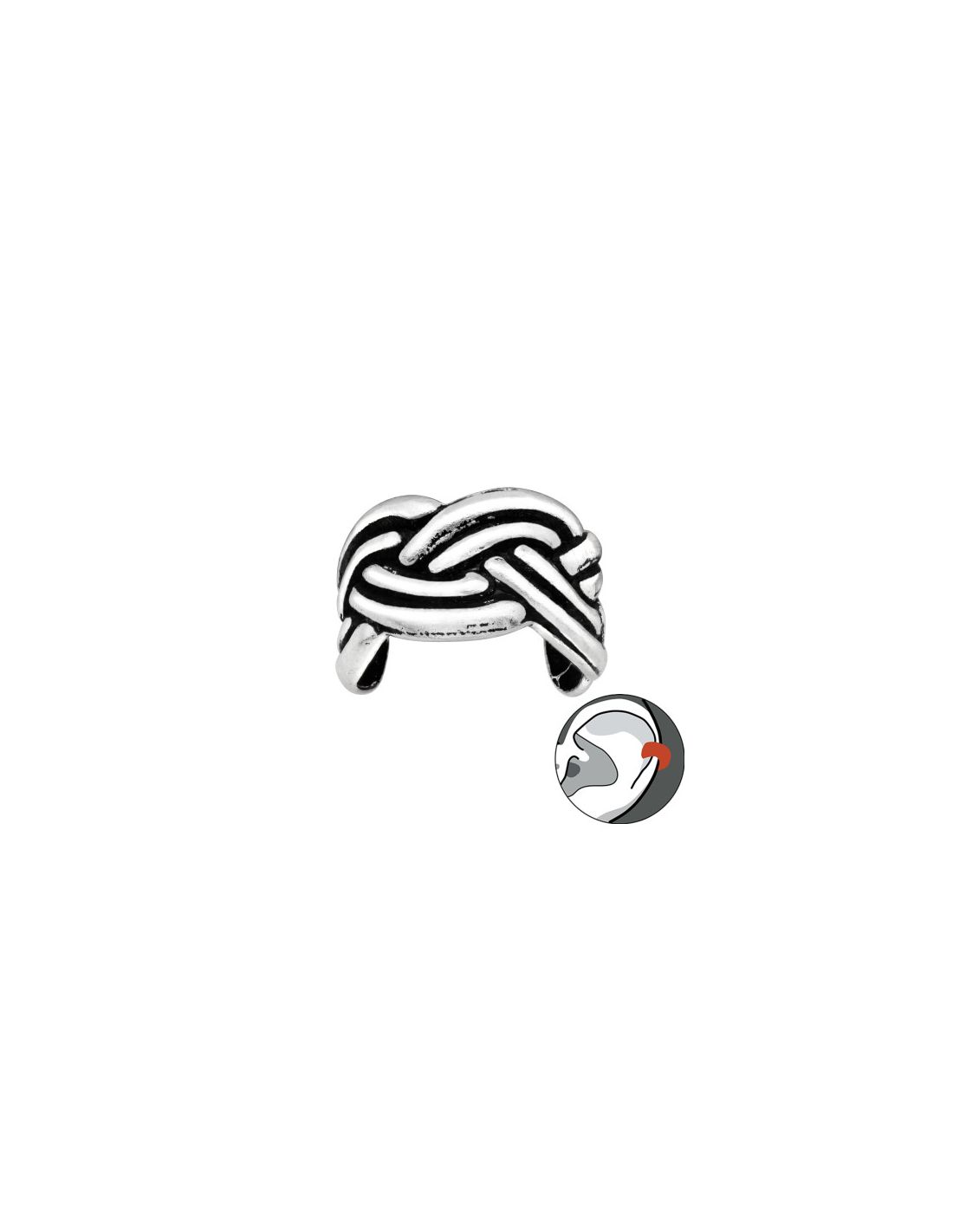 Aros de Plata Cuff  1un Celtic 5 mm x...