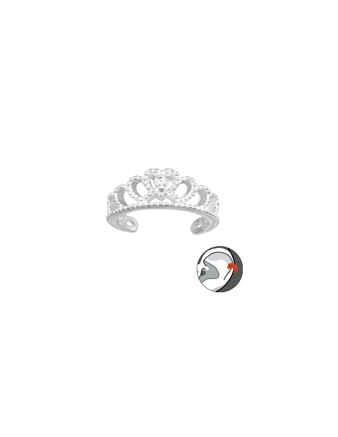 Aros de Plata Cuff  1un Crown 13 mm x...