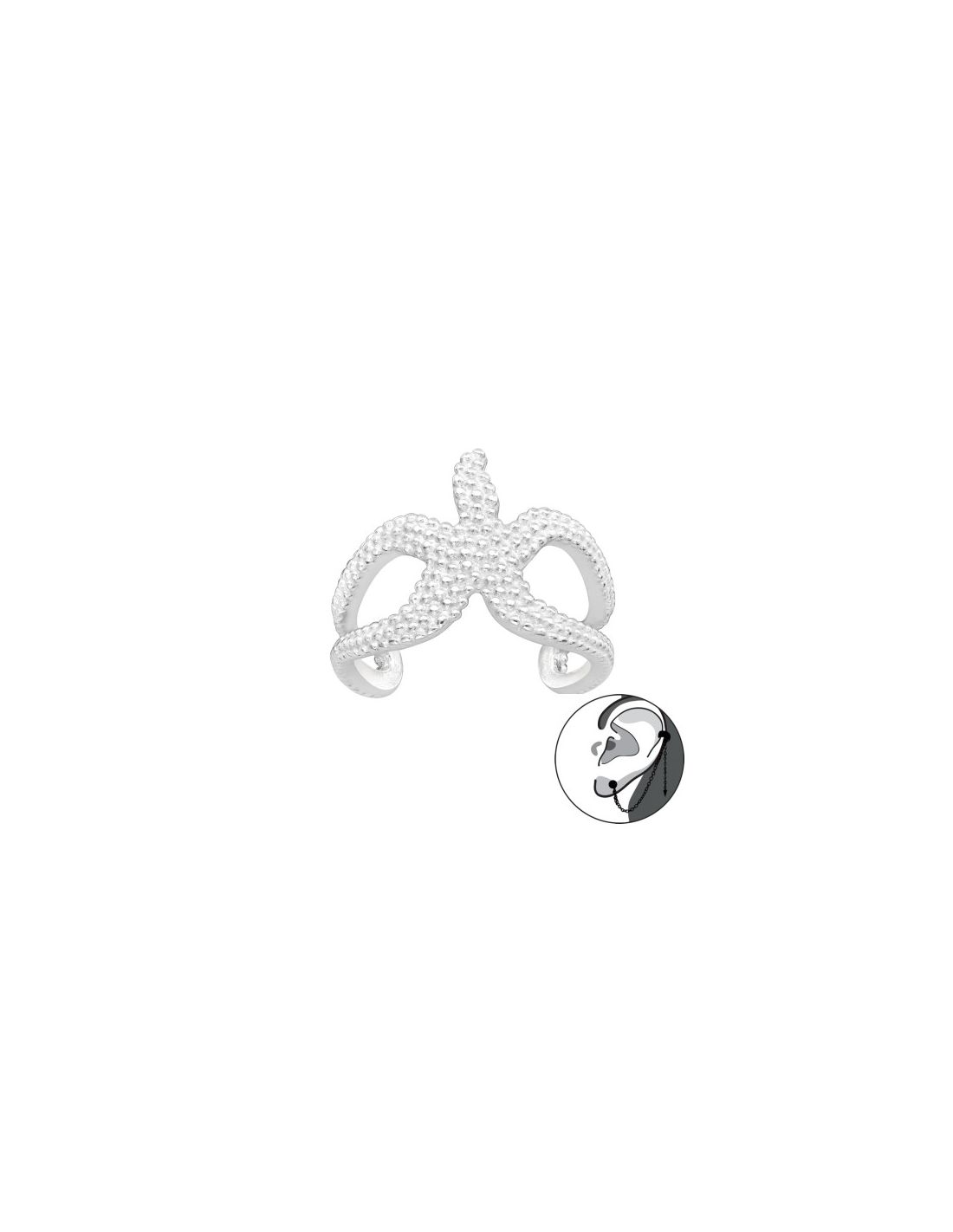 Aros de Plata Cuff  1un Starfish 12...