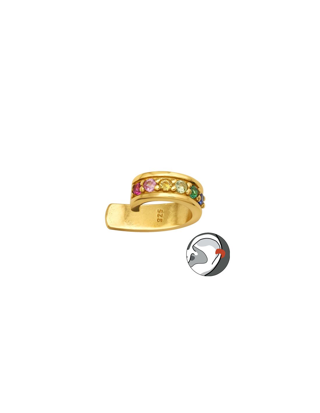Aros de Plata Cuff  1un Bar 3.5 mm x...