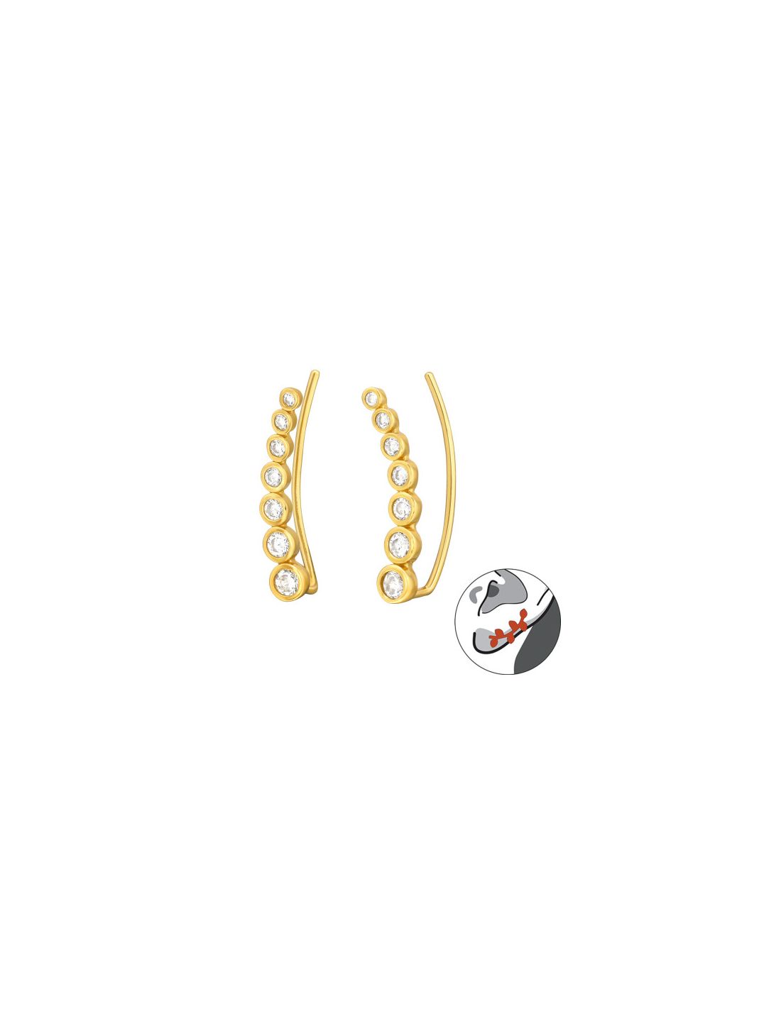 Aros de Plata Cuff Trepador 2un...