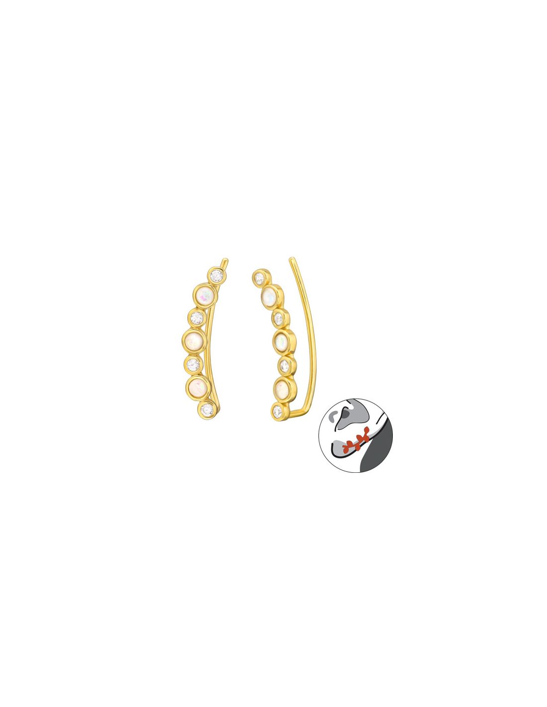 Aros de Plata Cuff Trepador 2un...