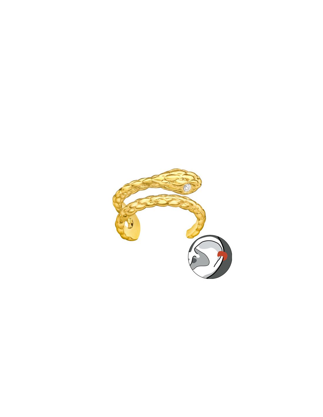 Aros de Plata Cuff  1un Snake 10 mm x...