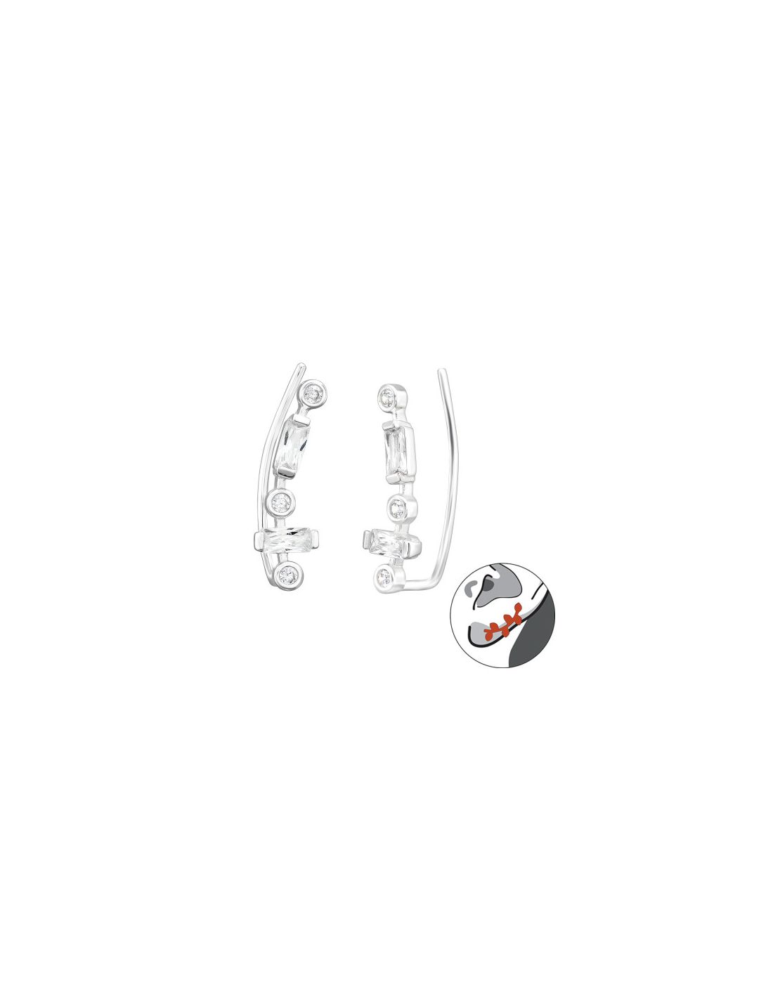 Aros de Plata Cuff  Trepador 2un...