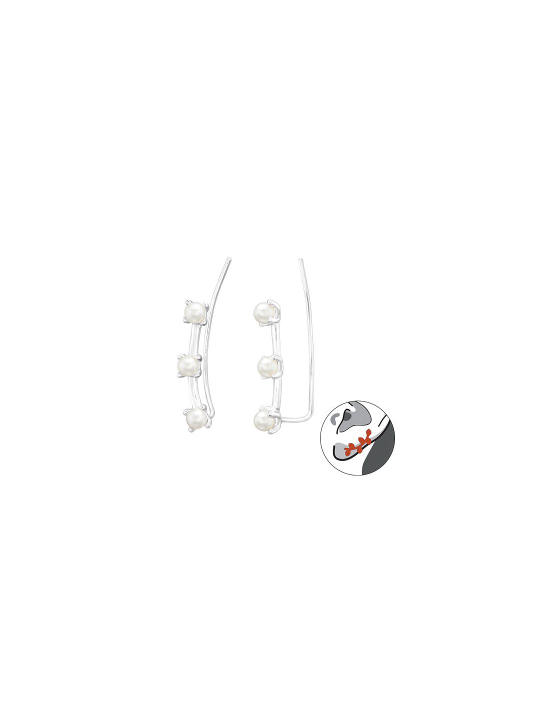 Aros de Plata Cuff  Trepador 2un...
