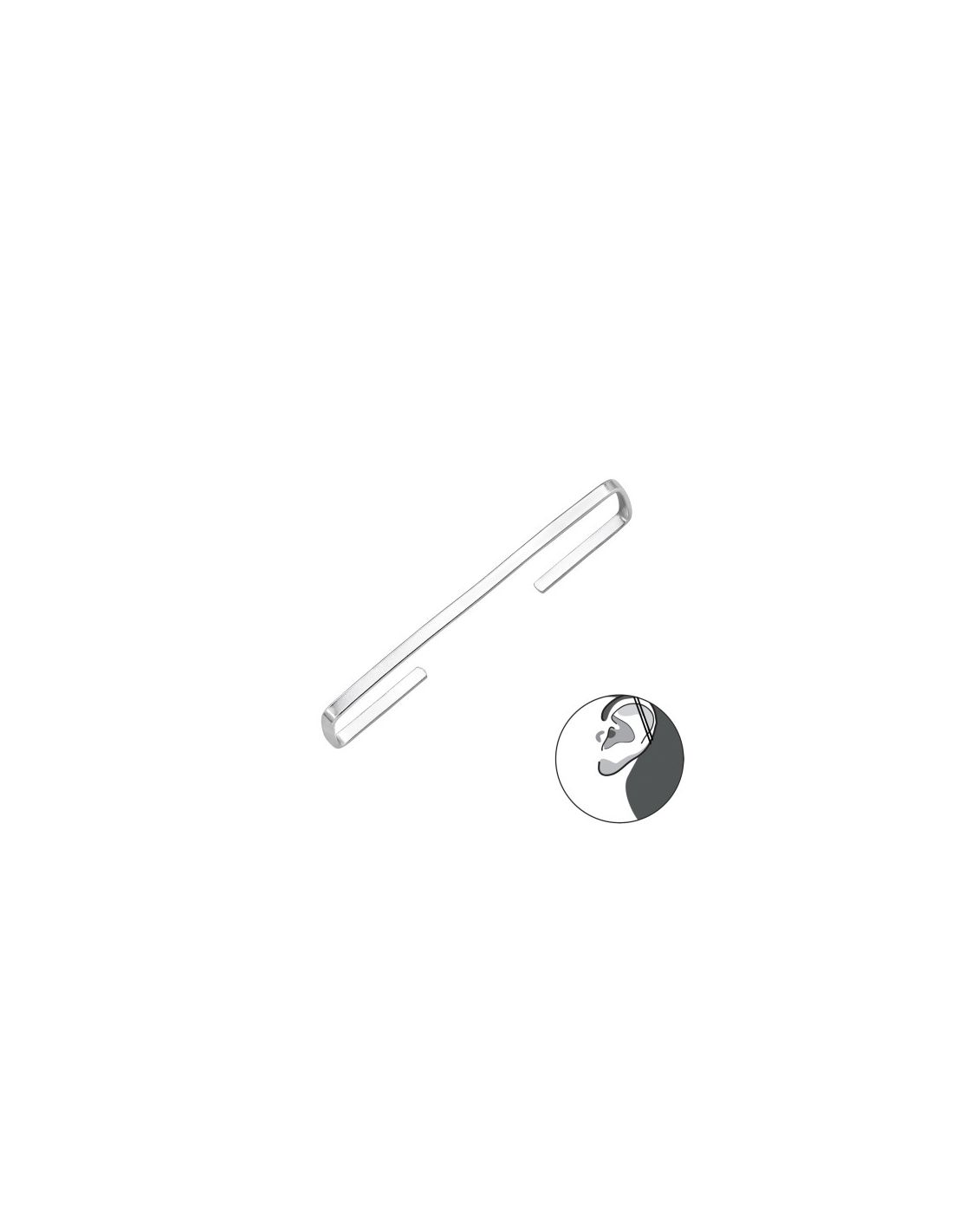 Aros de Plata Cuff  1un Bar 1.5 mm x...