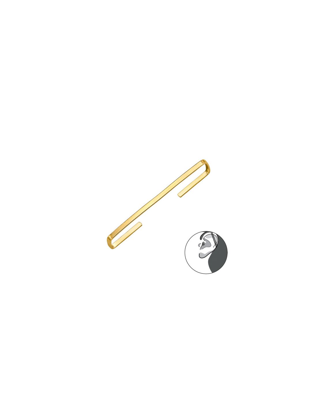 Aros de Plata Cuff  1un Bar 1.5 mm x...