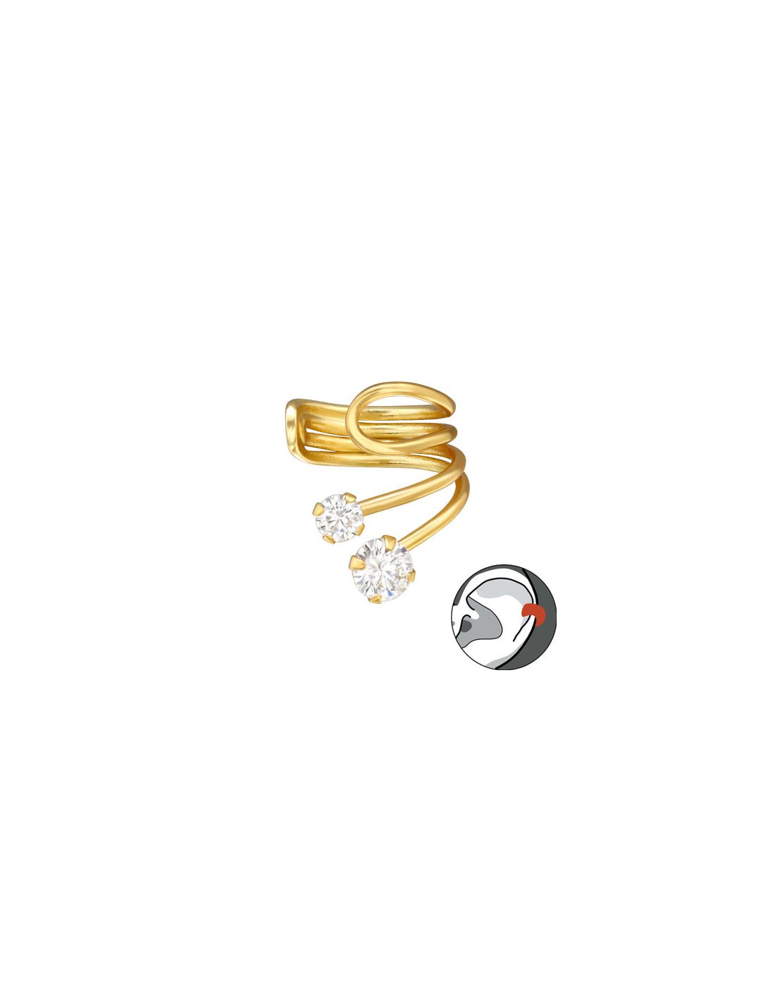 Aros de Plata Cuff  1un Double Stoned...
