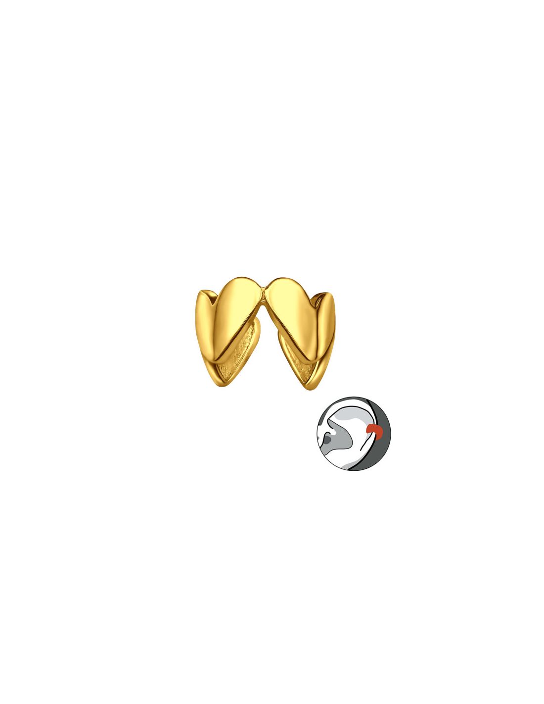 Aros de Plata Cuff  1un Four Hearts 8...