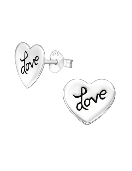 Aros de Plata Love Heart -