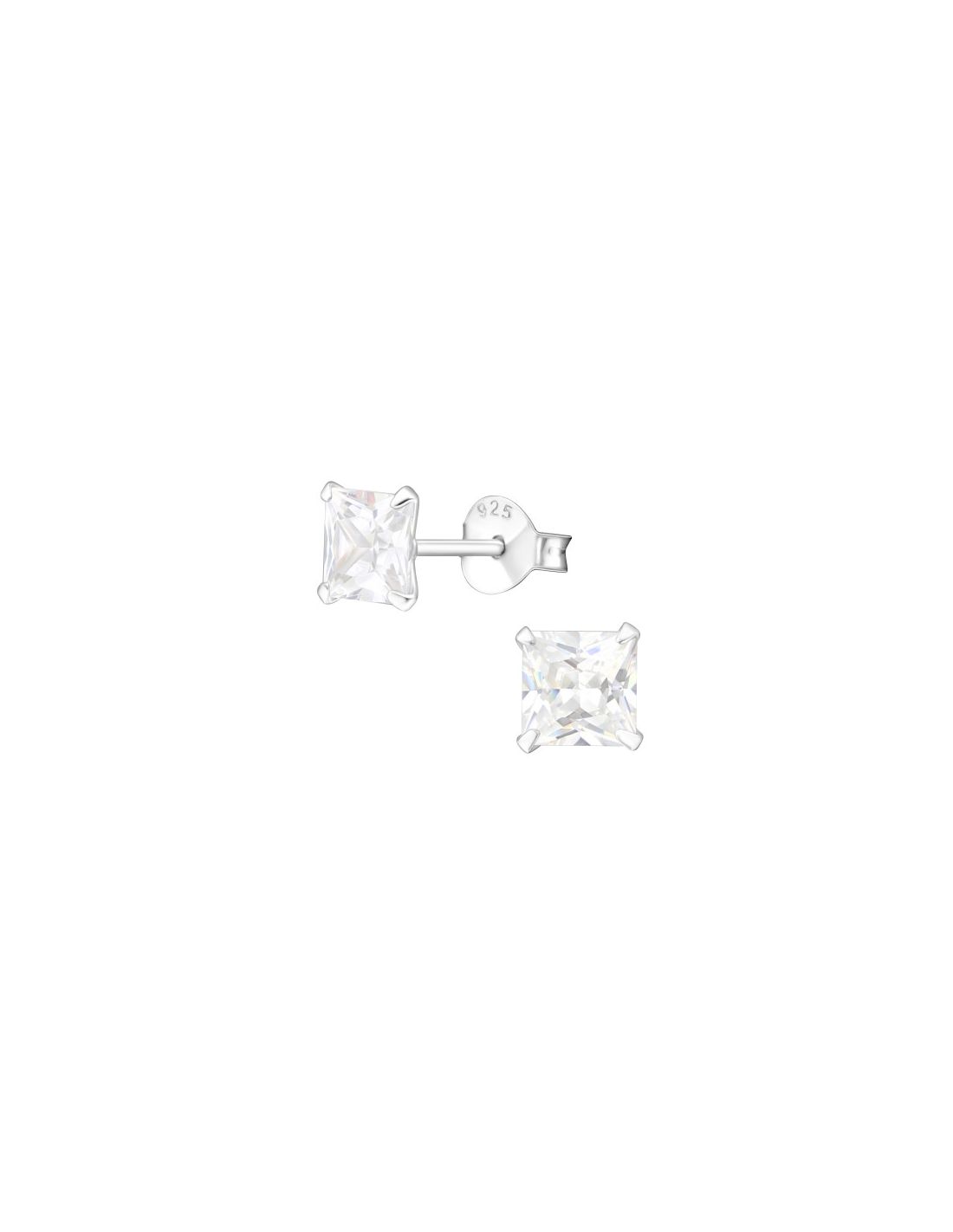 Aros de Plata Square 5Mm CZ Crystal