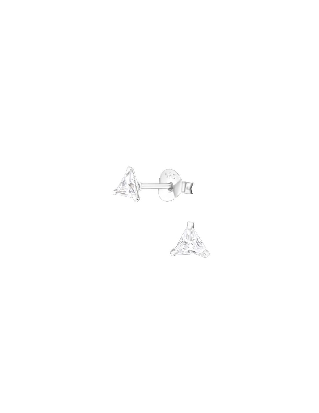 Aros de Plata Triangle 4Mm CZ Crystal