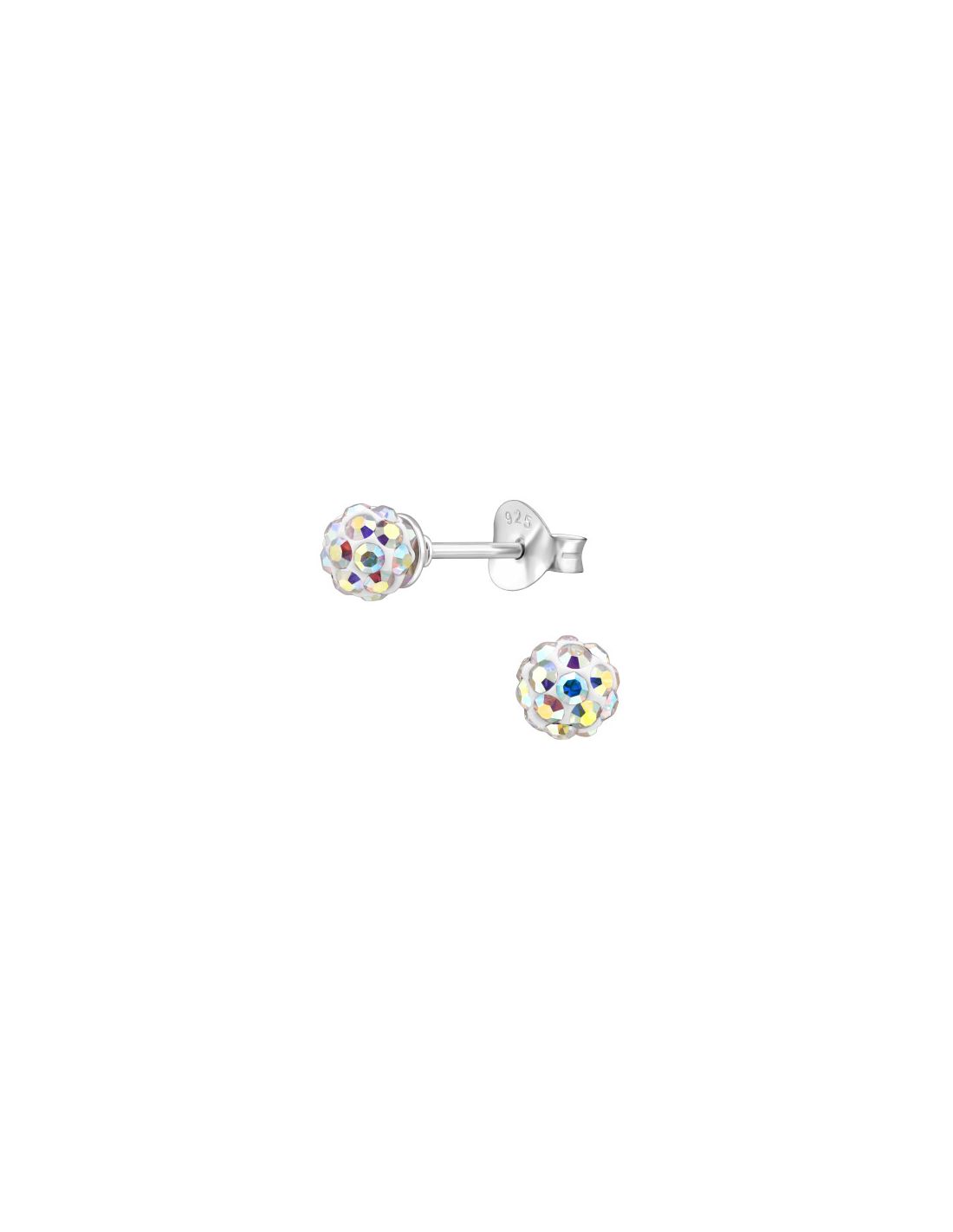 Aros de Plata Ball 4Mm AB Crystal